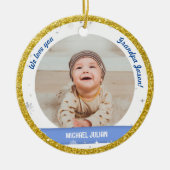 Foto's met twee zijden, opa, eerste kerstBaby Keramisch Ornament (Voorkant)