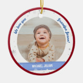 Foto's met twee zijden, opa, eerste kerstBaby Keramisch Ornament (Voorkant)