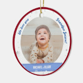 Foto's met twee zijden, opa, eerste kerstBaby Keramisch Ornament (Links)