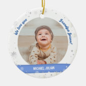Foto's met twee zijden, opa, eerste kerstBaby Keramisch Ornament (Voorkant)