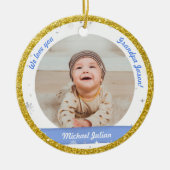 Foto's met twee zijden, opa, eerste kerstBaby Keramisch Ornament (Voorkant)
