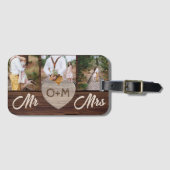 Foto's Monogram Mr. Mrs Rustieke Koppels Huwelijks Bagagelabel (Voorkant (horizontaal))