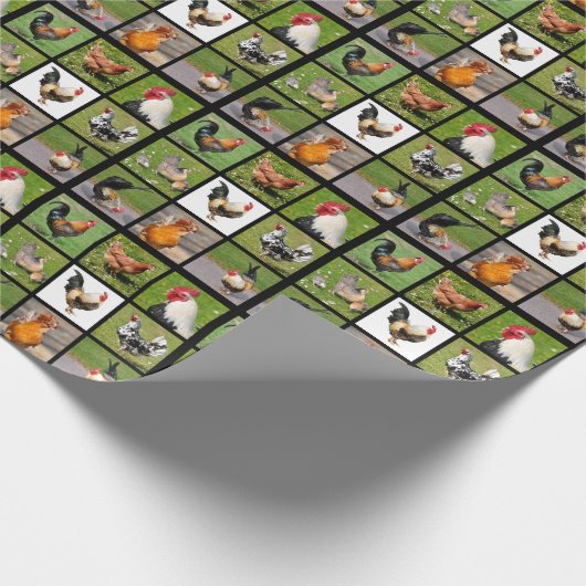Foto's mozaïek van henen en baby-kostuums cadeaupapier (Hoek)