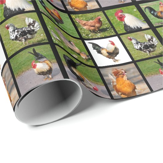 Foto's mozaïek van henen en baby-kostuums cadeaupapier (Rol Hoek)