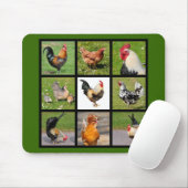Foto's mozaïek van roosters en kippen muismat (Met muis)