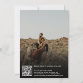 Foto's naam script calligrafie zwarte bruiloft kaart (Achterkant)