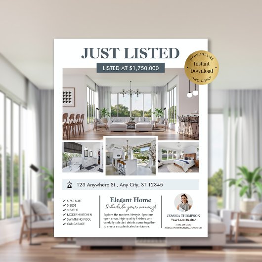 Foto's Onroerend goed Nieuw Home Bewerkbare aanbie Flyer