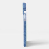 Foto's op rustieke modieuze blauwe denim patroon iPhone hoesje (Linkerkant)