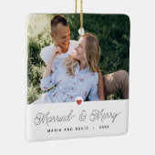 Foto's Pas getrouwd, gehuwd en Merry 2 Keramisch Ornament (Rechts)