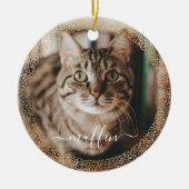 foto's Pet Cat Gold kerstmis Keramisch Ornament (Voorkant)