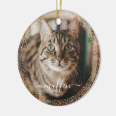 foto's Pet Cat Gold kerstmis Keramisch Ornament (Links)
