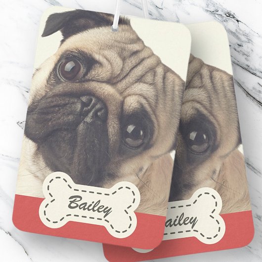 Foto's pet op Bord met de naam Dog Bone Luchtverfrisser