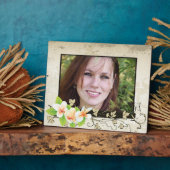  foto's: plumeria/frangipani en ivy beige fotoplaat (Zijkant)