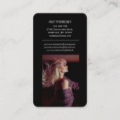 foto's qr code scannable barcode modern beige visitekaartje (Achterkant)