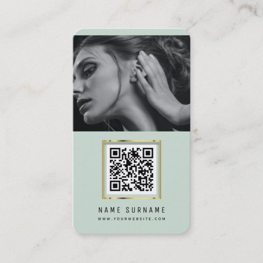foto's qr code scannable barcode modern muntstuk visitekaartje (Voorkant)