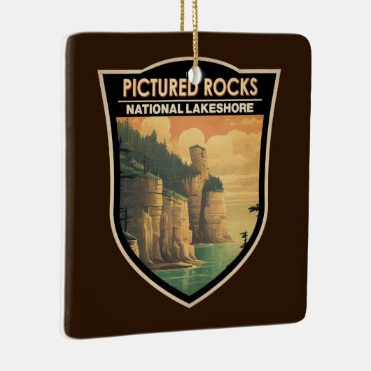 Foto's Rocks National Lakeshore Travel Keramisch Ornament (Rechts)