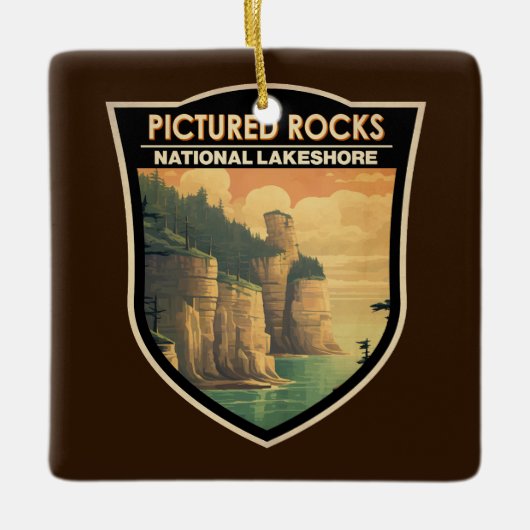 Foto's Rocks National Lakeshore Travel  Keramisch Ornament (Voorkant)