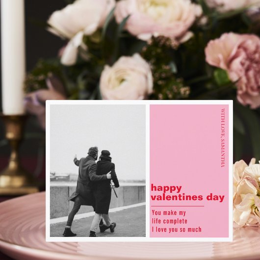 Foto's rood en roze | Fijne Valentijnsdag Briefkaart
