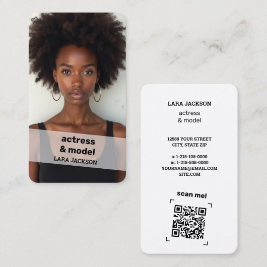 Foto's scanbaar QR Visitekaartje (Voorkant / Achterkant)