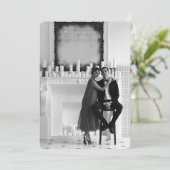 Foto's Sla de datum op Modern Script Wedding Kaart (Staand voorkant)