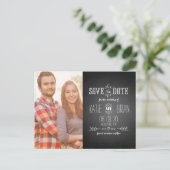 Foto's Sla de datums op |  zwart krijtbord Aankondigingskaart (Staand voorkant)