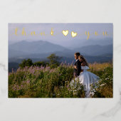 Foto's toevoegen Minimale Moderne Manuscript Wedde Folie Feestdagenkaart (Voorkant)