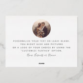 Foto's toevoegen Minimale Moderne Manuscript Wedde Folie Feestdagenkaart (Achterkant)