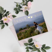 Foto's toevoegen Minimale Moderne Manuscript Wedde Folie Feestdagenkaart