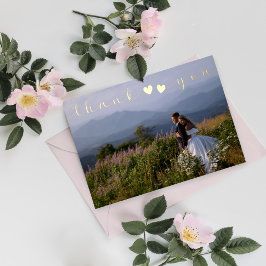 Foto's toevoegen Minimale Moderne Manuscript Wedde Folie Feestdagenkaart