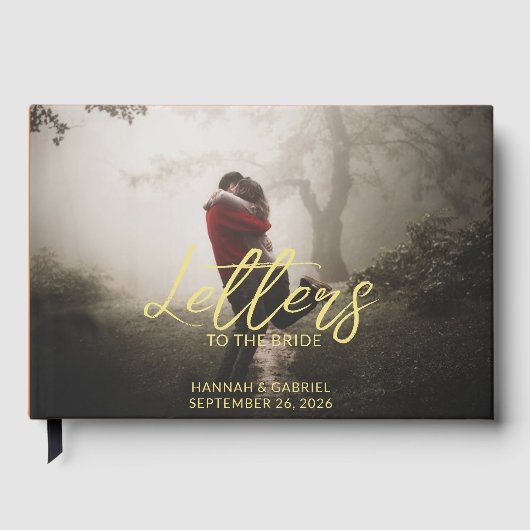 Foto's toevoegen Trouwbrieven aan het bruid gasten Gastenboek (Voorkant)