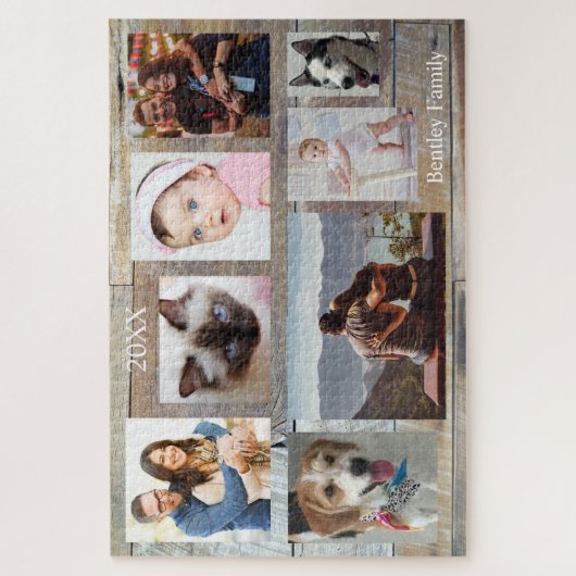 Foto's uit de 8-reeks, met hout gekorrelig puzzels (Verticaal)