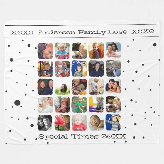 Foto's uit de bijtende kerstfamilie fleece deken (Voorkant (Horizontaal))