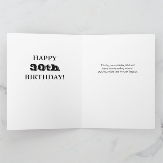 Foto's van 30e of eender welke leeftijd Big Birthd Kaart (Binnen)