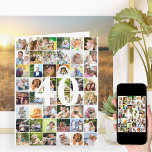 Foto's van 40 jaar of elke leeftijd Big Birthday Kaart<br><div class="desc">Fotosjabloon met grote verjaardagskaart die u kunt aanpassen voor elke leeftijd en maximaal 40 verschillende foto's toevoegen. De steekproef is voor een 40e verjaardag die u kunt uitgeven en u kunt het bericht binnen ook personaliseren en het jaar op de rug registreren. Het fotomalplaatje is klaar voor u om uw...</div>