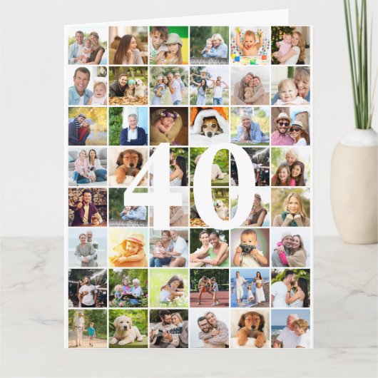 Foto's van 40 jaar of elke leeftijd Big Birthday Kaart (Voorkant)