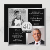 Foto's van 40e verjaardag kaart (Voorkant / Achterkant)