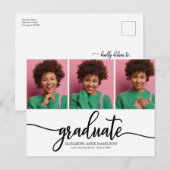 Foto's van aankondiging van eindexamen middelbare briefkaart (Voorkant / Achterkant)