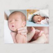 Foto's van babyjongen Blauw Elegant Chic Initiaal  Aankondigingskaart (Achterkant)