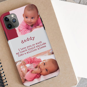 Fotos van babymeisje met schattige woorden voor pa Case-Mate iPhone case