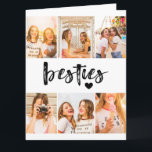 Foto's van beste vrienden Besties Fotocollage Kaart<br><div class="desc">Waardeer je onvergetelijke vriendschapsmomenten met onze 'Best Friends Photo Collage'-poster. Dit moderne en leuke ontwerp bevat het woord 'besties' in vetgedrukte letters en een aanpasbare collage waarin je je favoriete foto's met je beste vriend(in) kunt laten zien. Het is een doordacht, persoonlijk kaartje met je hartelijke boodschap, of laat het...</div>