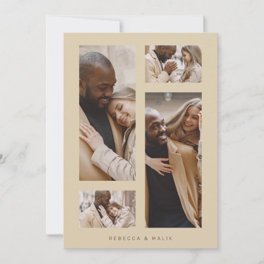 Foto's van Chic Collage Minimalist Trendy Wedding Kaart (Voorkant)