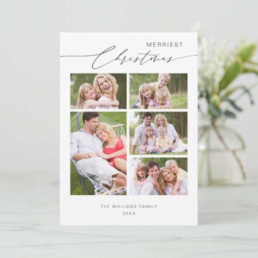 Foto's van Chic Script 5-reeks, Kerstmis Feestdagenkaart (Staand voorkant)