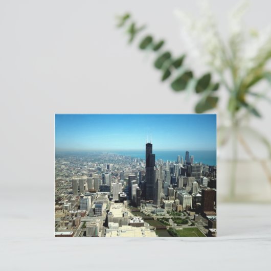 Foto's van Chicago: Luchtvaartskyline uitzicht Briefkaart (Staand voorkant)