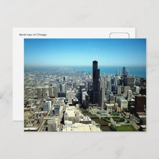 Foto's van Chicago: Luchtvaartskyline uitzicht Briefkaart (Voorkant / Achterkant)