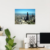 Foto's van Chicago: Luchtvaartskyline van uitzicht Poster (Thuiskantoor)