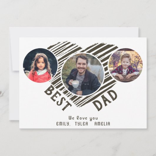 Foto's van Dag 3 van de beste vader Hart Vader Feestdagenkaart (Voorkant)