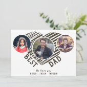 Foto's van Dag 3 van de beste vader Hart Vader Feestdagenkaart (Staand voorkant)