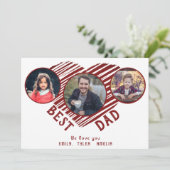 Foto's van Dag 3 van de beste vader Red Heart Vade Feestdagenkaart (Staand voorkant)