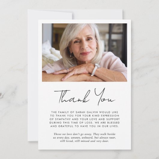 Foto's van de begrafenis Memorial Bedankkaart (Achterkant)