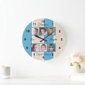 Foto's van de blauw- en crèmefamilie grote klok (Huis)